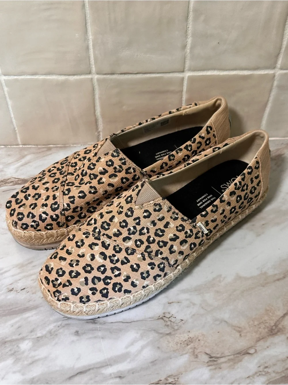 TOMS Women's Alpargata Platform Rope Espadrilles In Natural Textured Cheetah